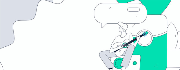 Use red envelopes to attract new customers and promote activity. Flat vector character concept illustration
