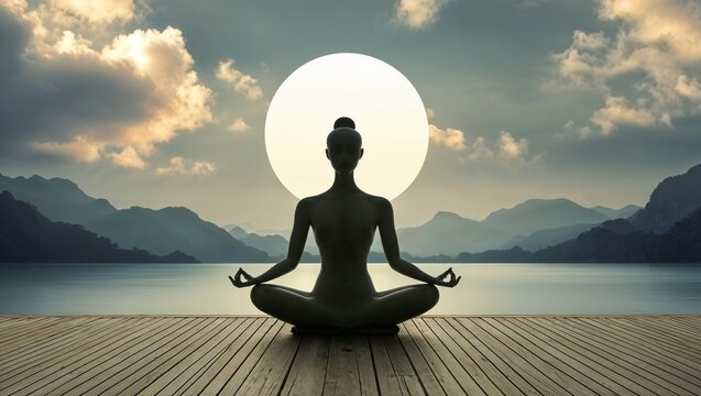 yoga in the lotus position