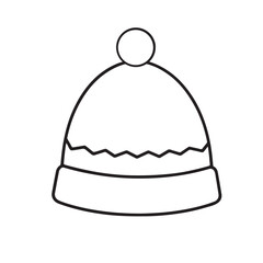 Fototapeta premium winter cap line art silhouette vector image