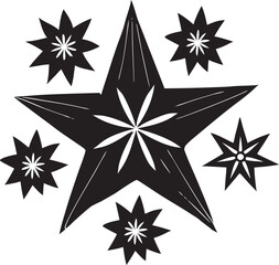 Obraz premium silhouette Star symbol set Black graphic elements collection vector icons 