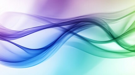 abstract background with smooth lines in blue, purple and green colors and white background