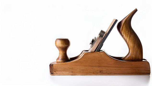 Wooden hand plane tool for carpentry and woodworking projects