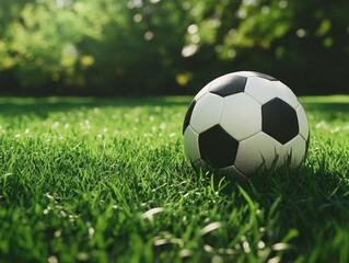 Obraz premium Soccer Ball on Green Field