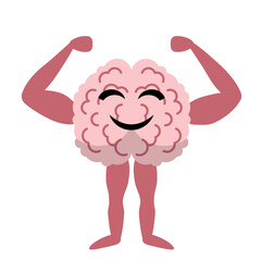 Brain Cartoon Yoga Gesture Illustration