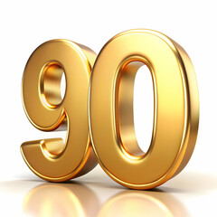 90 seventy number golden metallic jubilee or year