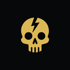 Lightning power skull logo