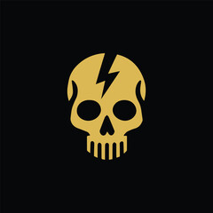 Lightning power skull logo