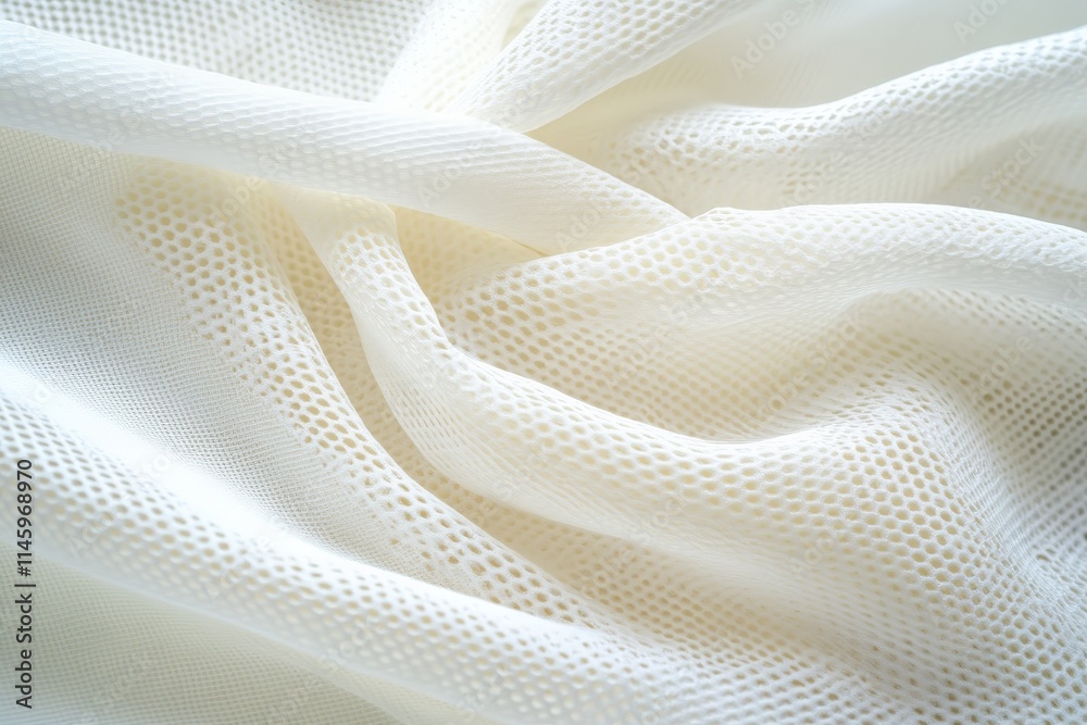 Fototapete a detailed image showing a close-up view of textured white fabric, softly draped, revealing intricat