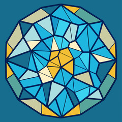 abstract geometric pattern modern mosaic with irregular glass pieces