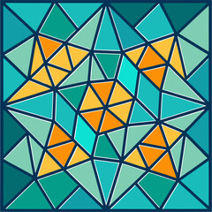 abstract geometric pattern modern mosaic with irregular glass pieces