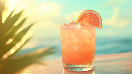 fresh cocktail served on the beach