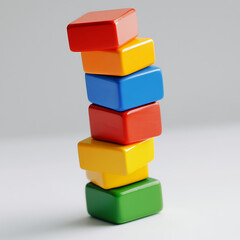 Fototapeta premium Colorful Wooden Blocks Stacked