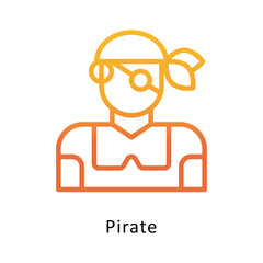 Pirate  Vector Gradient icon. Eps 10 File 