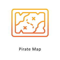 Pirate Map  Vector Gradient icon. Eps 10 File 