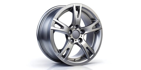 Obraz premium High-Quality Auto Wheel On White Background. Vehicle Rim Photography. Car Tire Images. Automotive Wheels Photos. Wheel Pictures. Car Parts Photos.