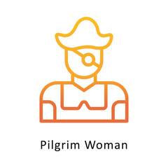 Pilgrim Woman  Vector Gradient icon. Eps 10 File 