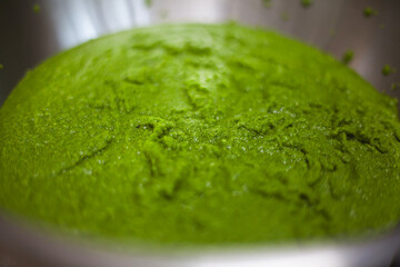 Wolffia or Green Caviar Superfood close- up photography