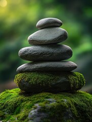 Moss Covered Rock Formation