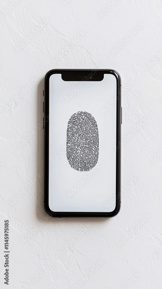 Poster a close-up of a smartphone screen displaying registration and identity verification process with bio