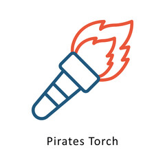 Pirates Torch Vector Two Color icon. Eps 10 File 