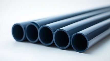 Fototapeta premium PVC pipes in different sizes, isolated white background.