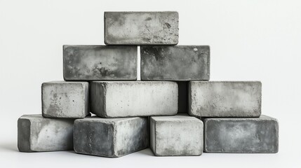 Obraz premium various sizes of concrete blocks, isolated white background.