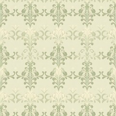 Fototapeta premium Elegant Sage Green Damask Pattern 