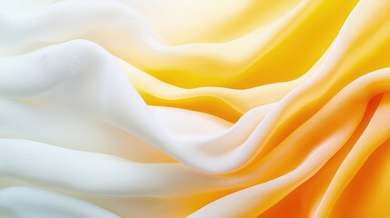 Obraz premium Abstract ombre fabric texture with soft white and yellow waves.