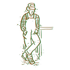 cartoon farmer character agrarian agriculture farming profession icon flat vector