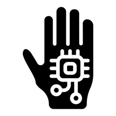 Hand Implantation Solid Icon