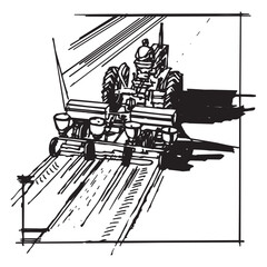 Farmer driving tractor isometric icon on white background 3d vector illustration