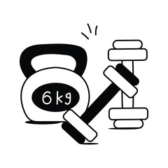 Dumbbells and kettlebell symbolizing physical health and fitness routine