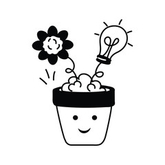 Plant pot representing positive mindset and growth in mental health