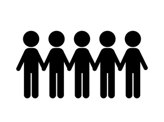 手を繋ぐ　人々