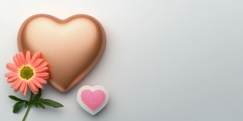 A delightful heart-shaped cake adorned with a vibrant flower, perfect for celebrating love and sweet moments this Valentine's Day.