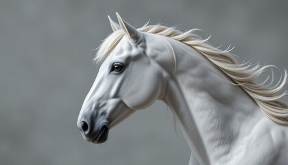 Obraz premium Majestic White Horse Portrait