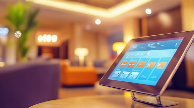 Close-up of digital tablet showing hotel booking interface with various room prices and options, focusing on different pricing tiers for hotel accommodations.