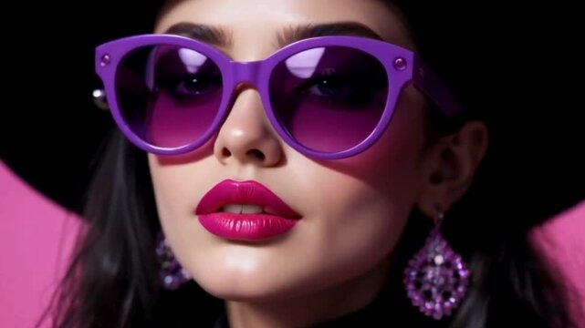 Purple Haze with a fashion model's captivating gaze, generative AI