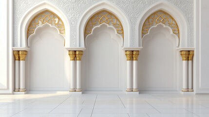 Obraz premium Elegant architectural design featuring arches and decorative elements.