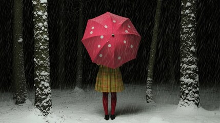 Obraz premium umbrella, woman, rain, child, fashion, people, weather, autumn, beauty, red, boots, person, model, smile, smiling, fun, dress, pink, standing, happiness, holding, protection, raincoat, one
