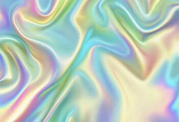 Obraz premium Stylish layered fabric, holographic texture collage, glowing modern backdrop