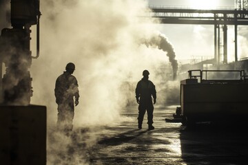 Heavy Machinery Operations in Bright Industrial Environment