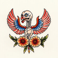 Obraz premium Griffin tattoo flash illustration