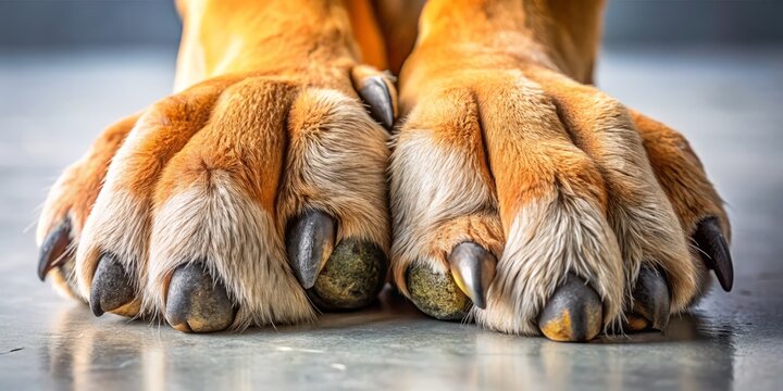 Lymphedema Hand Swelling: Wide-Angle Photo of Canine Paw with Edema
