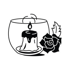 Lit candles symbolizing peace, relaxation, and creating a calming environment