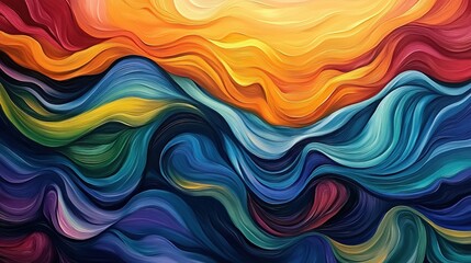 Fototapeta premium Abstract waves of color flowing across the canvas in smooth, fluid lines.
