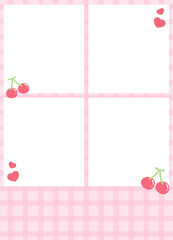 Photo frame isolated. Template for photo booth and polaroid photo. Cute empty photo frame.