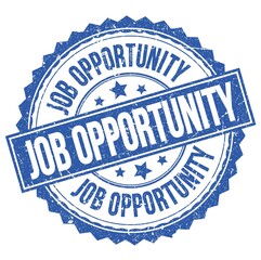 Fototapeta premium JOB OPPORTUNITY text on blue round stamp sign