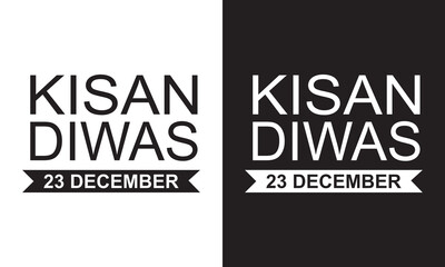 Obraz premium Happy Farmer day kisan diwas 23 december. Vector illustration. isolated on white and black background. EPS 10