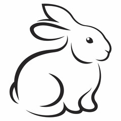 Minimalist Rabbit Outline Vector Design